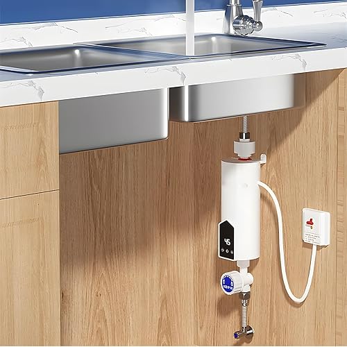 Miniatura 3 de Calentador de agua eléctrico instantáneo para baño, 5500 W, 220 V, para toda la casa con cabezal de ducha, juego de calor de agua portátil, mini