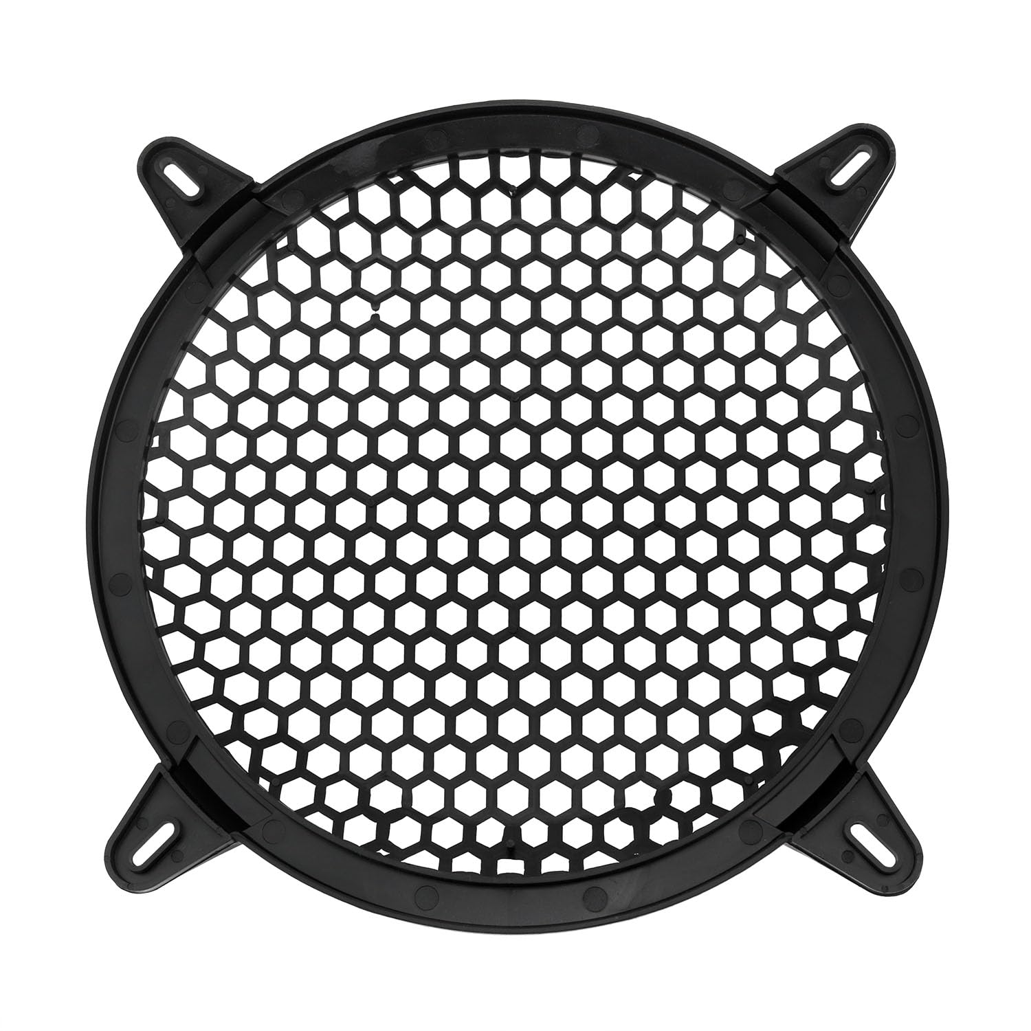 Yocimango 8 Inch Durable Plastic Mesh Waffle Speaker Cover Screws Audio Sub Woofer Grille Net Protector Cover Horn Guard Grills Decorative DIY Home Stereo and Car Speakers Black 1PCS