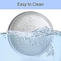 Vista 4 de Bandeja para pizza Beasea de 16 pulgadas para horno, redonda, hecha de aleación de aluminio, con orificios, para hornear, utensilios para el hogar