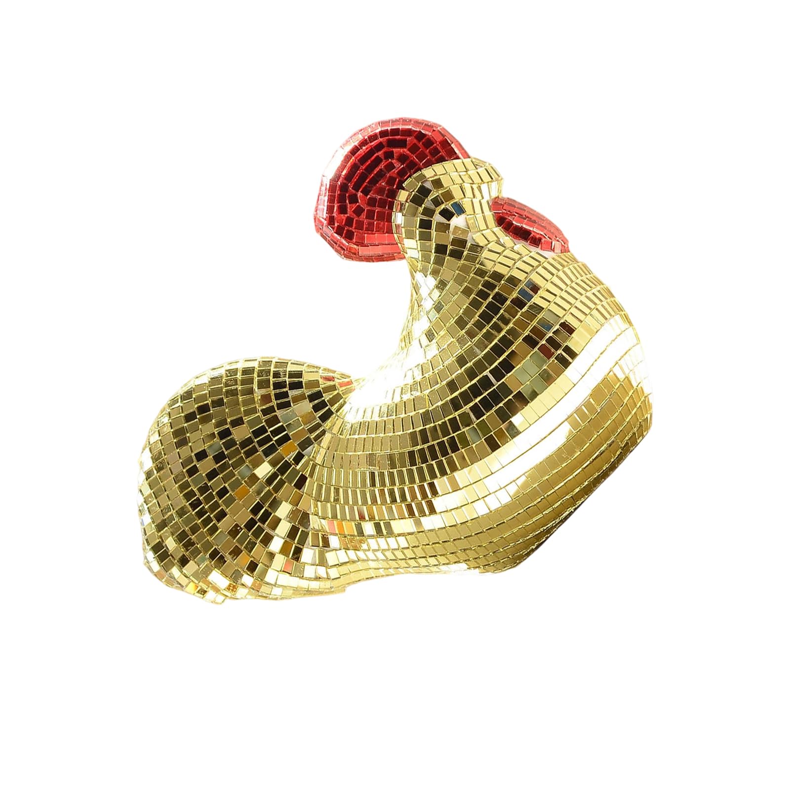 Zbiianxer Gold Glass Animals Decoration Chicken Figurine Collectibles Figurines Glass Art Table Ornament For Home Decorations Collectibles Figurines