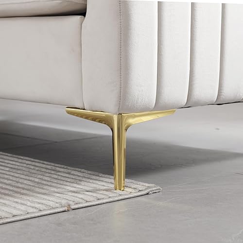 Miniatura 7 de SLEERWAY Silla decorativa de terciopelo copetudo, moderna y cómoda de mediados de siglo, juego de muebles de sala de estar, dormitorio, club, sala