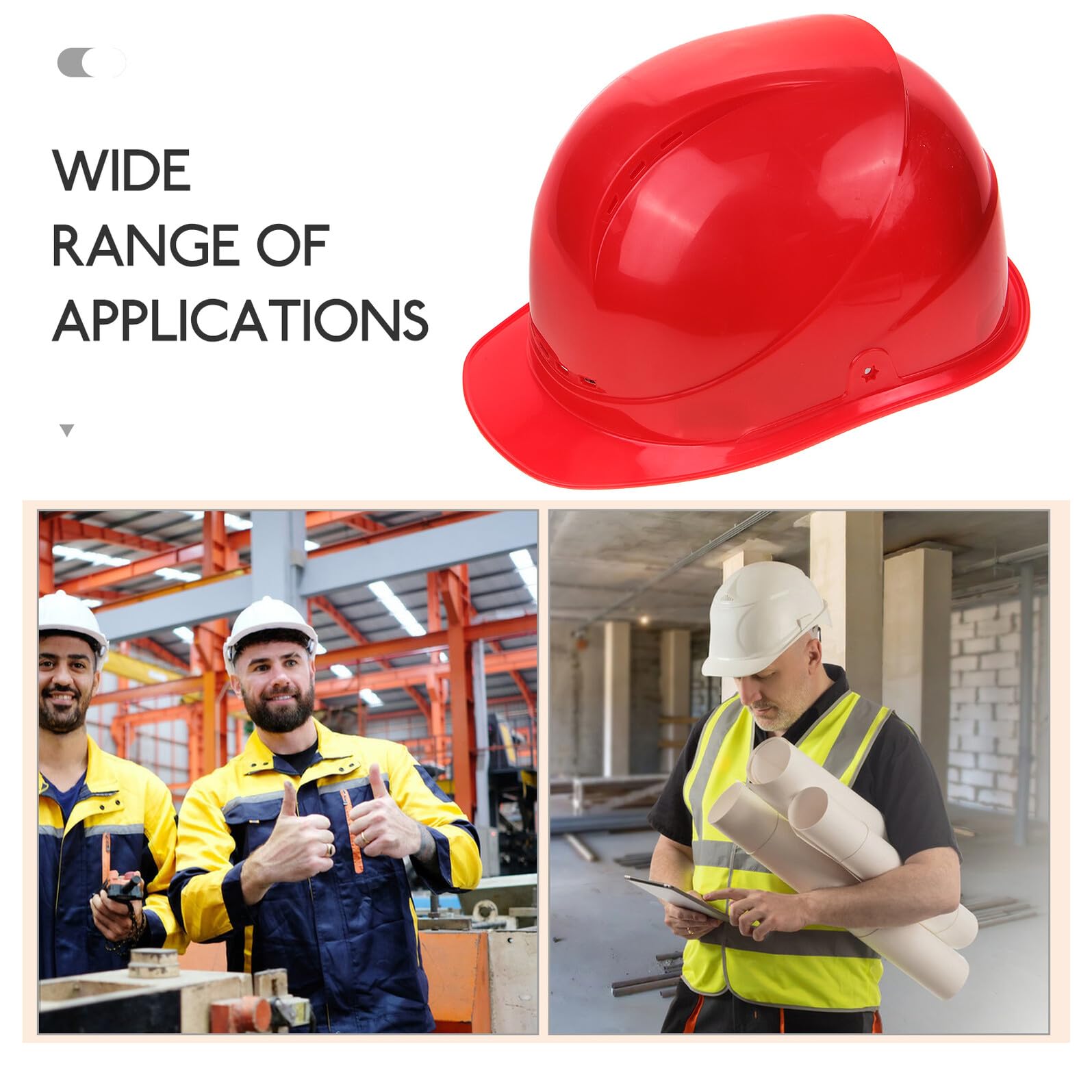 Casco de Seguridad para Construcción Hombre Abs Rojo Ventilado