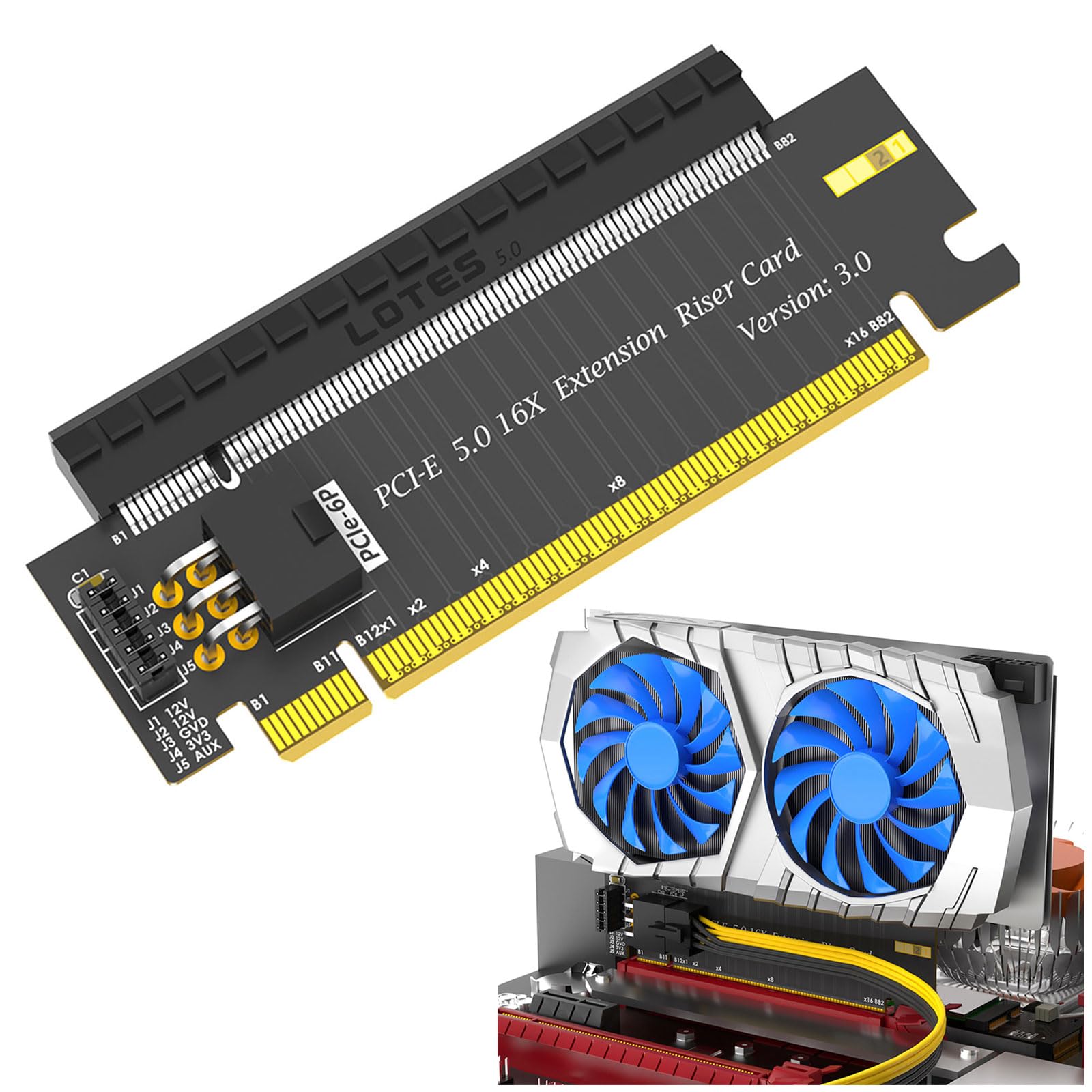 Amazon.co.jp: Obotsnoi Universals PCIe 5.0 X16 ライザーカード