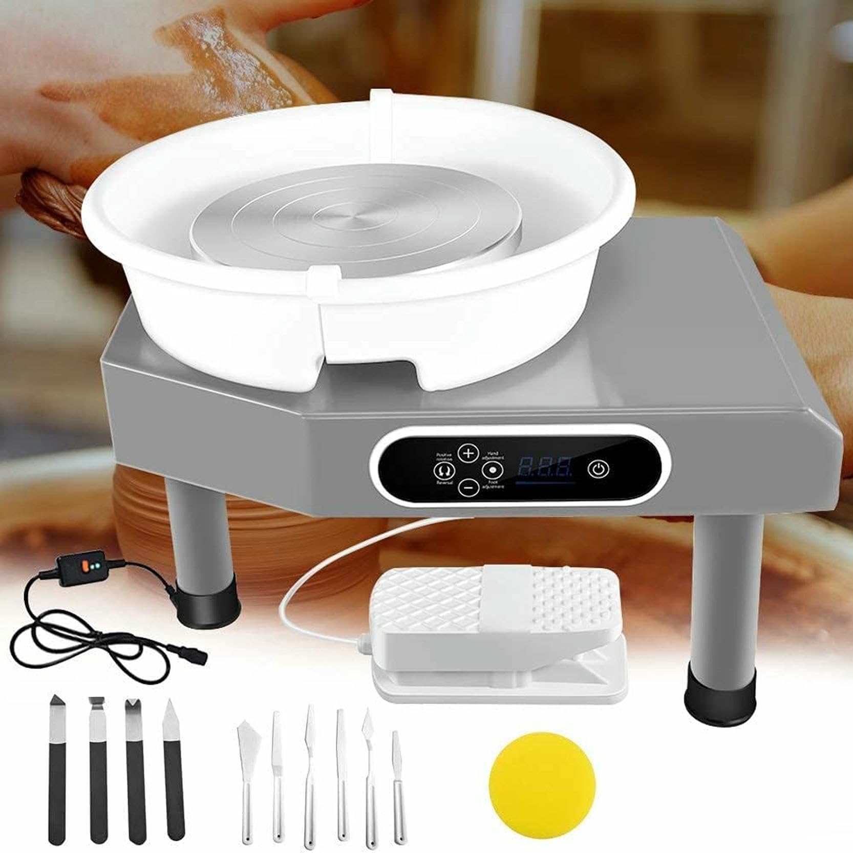 Máquina formadora de Torno de cerámica eléctrica, máquina de Entrenamiento de Rueda de cerámica de Bricolaje, para Regalos de Adolescentes/Adultos