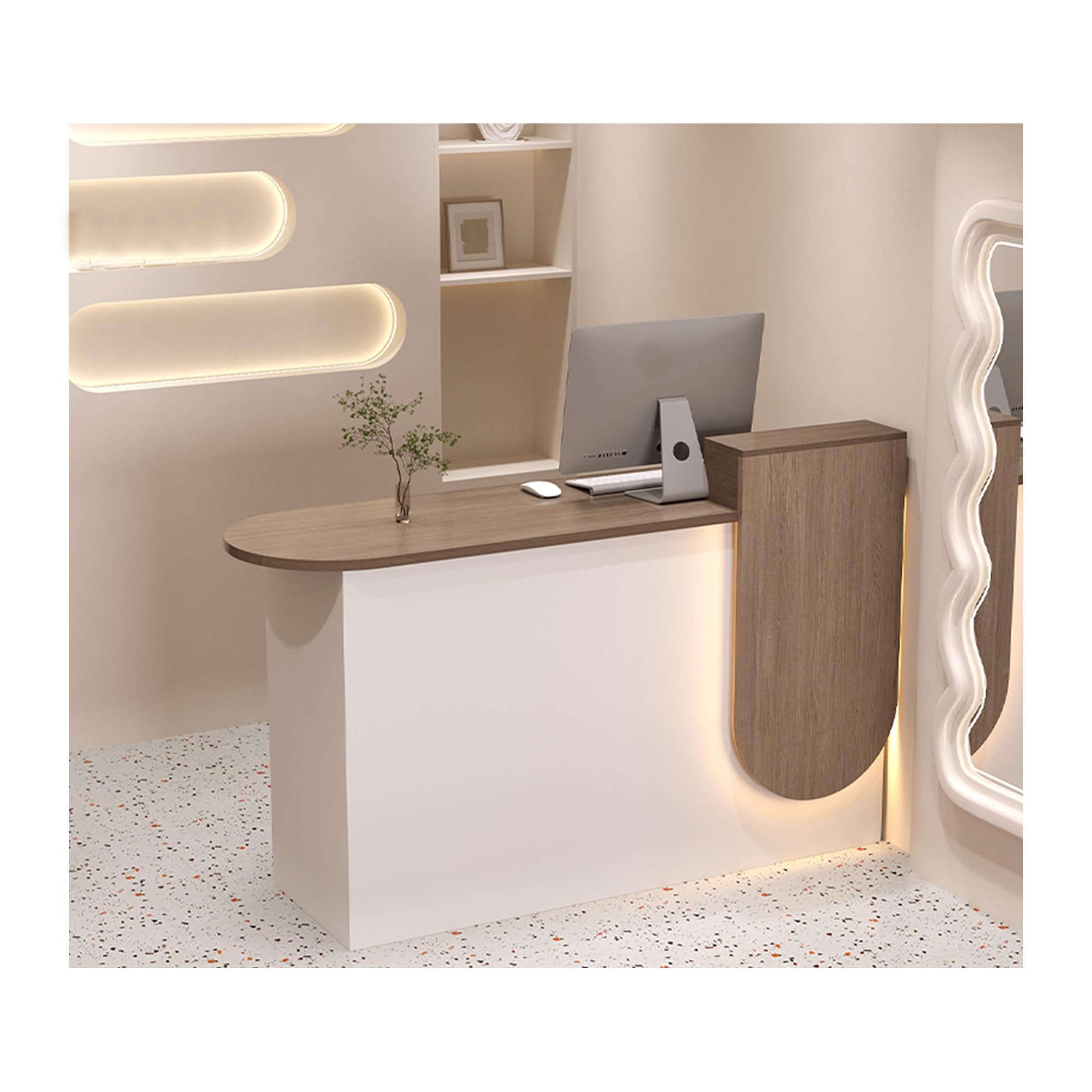 Bancone Reception Moderno Con Cassetti - Scrivania Per Negozio, Salone O Ufficio 60cm