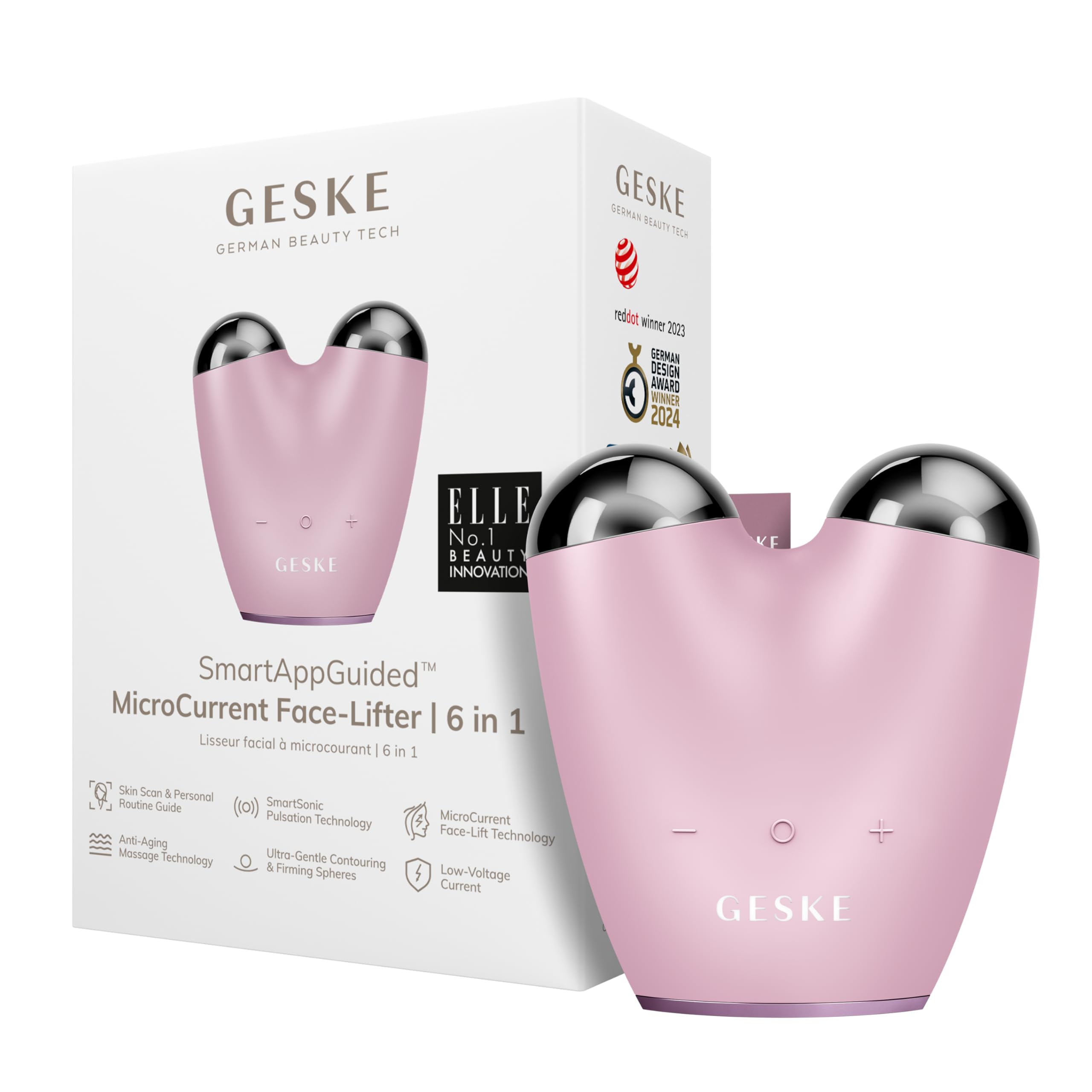 Mikro Akım 6 Mod 1 Arada Yaşlanma Karşıtı Yüz Germe ve Sıkılaştırma Sağlayan Bakım Cihazı PEMBE