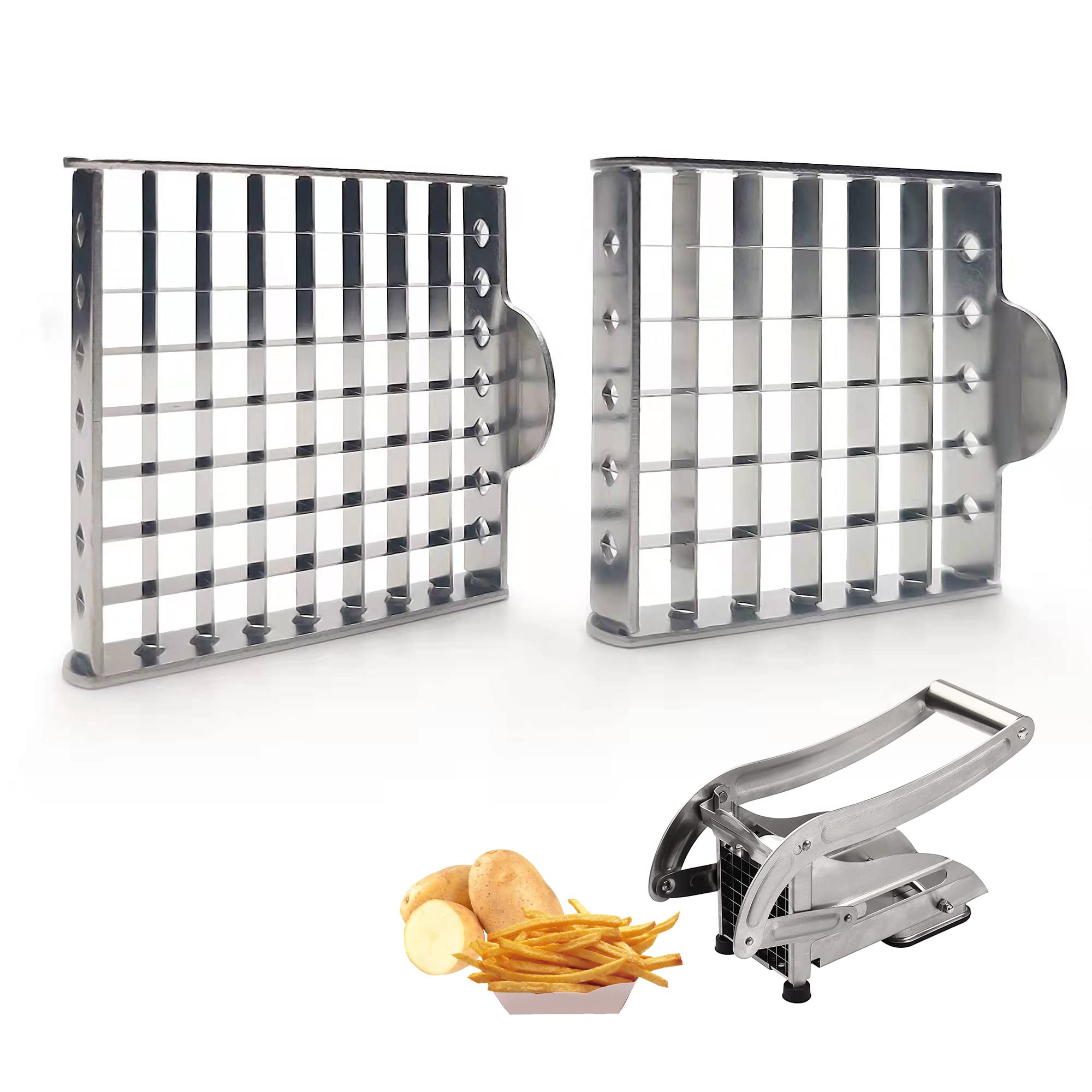 LSOFNRB French Fry Cutter Stainless Steel Scraper/Chopper Blade, 1/2 & 3/8 inch Potato Cutter Blade, French Fries Cutter Includes 2 Size Blade, Only Blade(not machine)