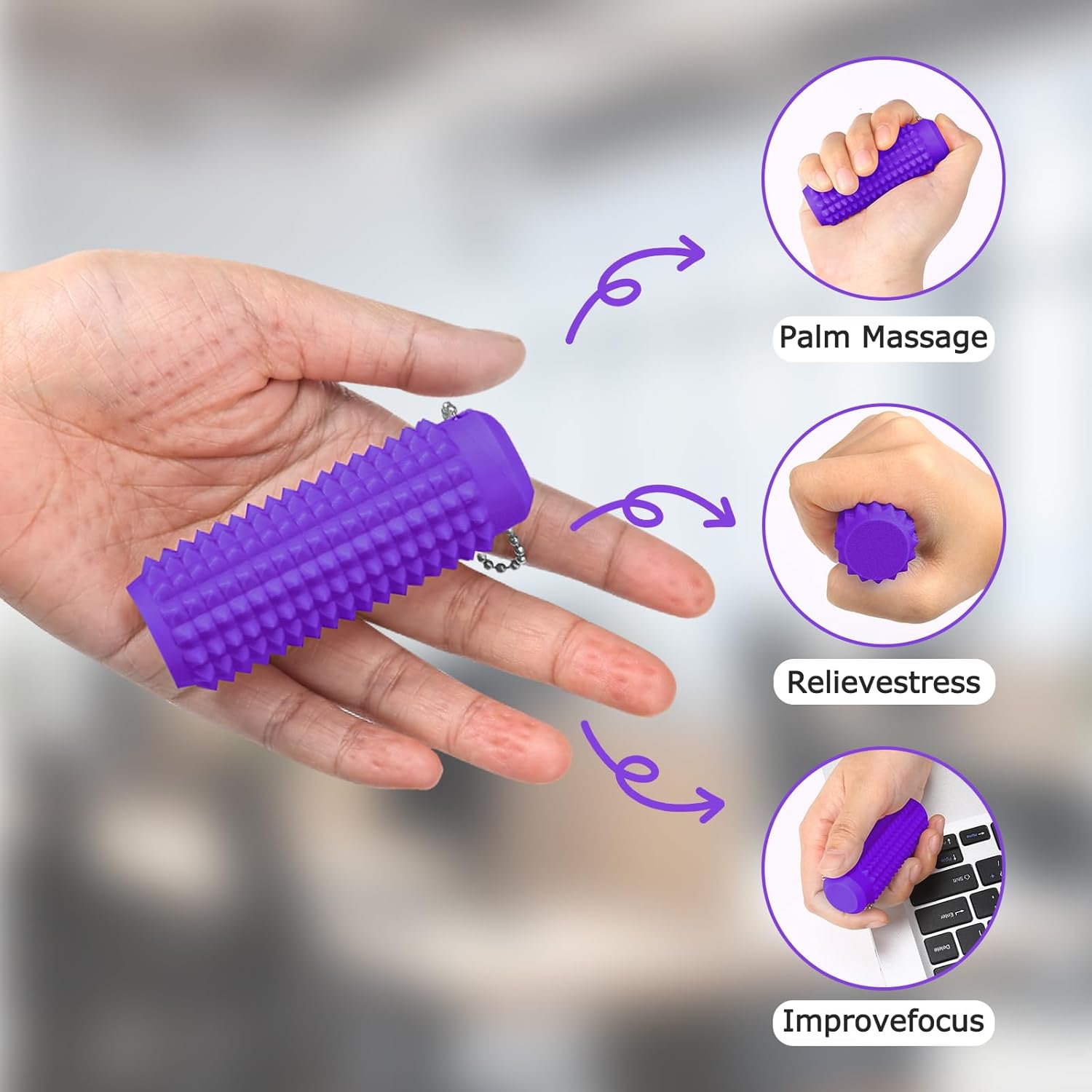 Pain Stim Fidget 2 Pack , Fidget Toys for Adults , 3D Printed Stim Sensory Toys for Stress Relief , Birthday for Men (Purple & Orange 2Pack)