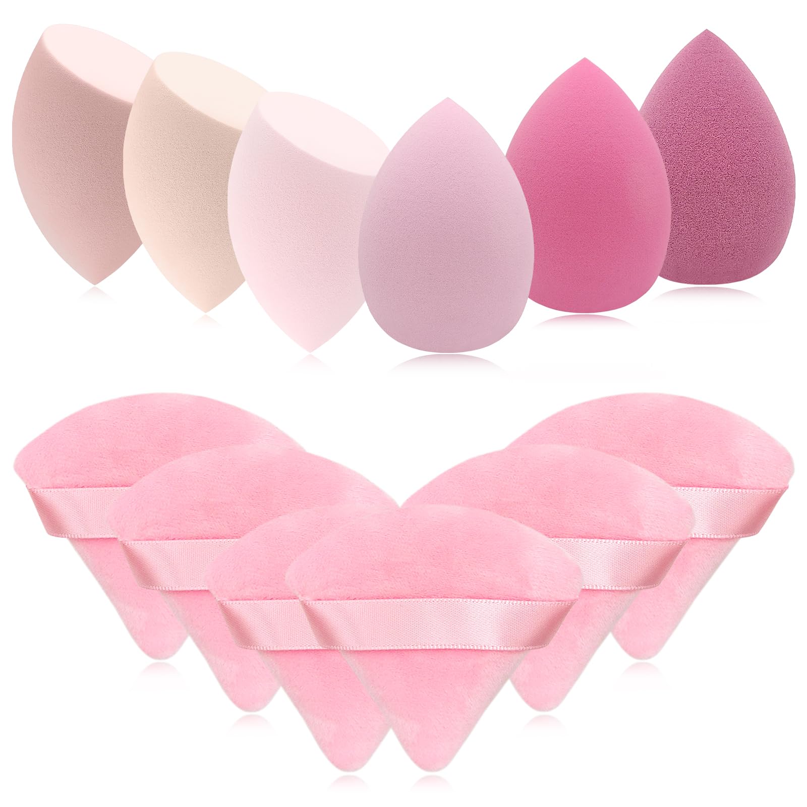 Juego de 6 esponjas de maquillaje profesional, 2.75 pulgadas, esponja suave portátil, esponja de mezcla, aplicador cosmético para polvo suelto, líquido, herramientas de maquillaje facial
