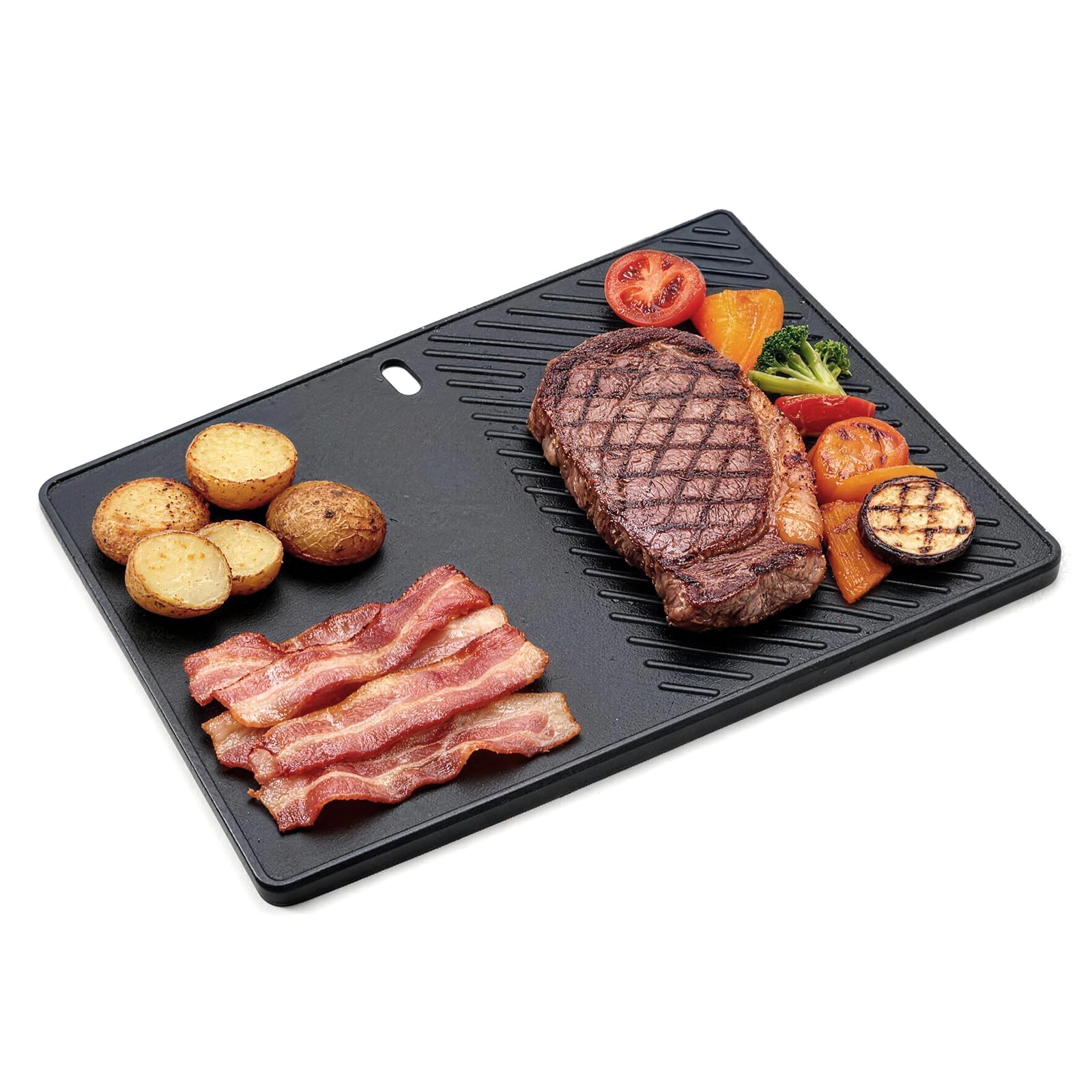 GriHero Cast Iron Reversible Grill Plate für Gasgrill, Kohlegrill & Elektrogrill Zubehör
