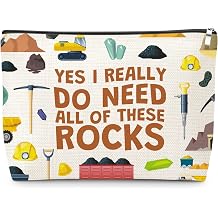 National Geographic Rock Collection Gift Makeup Bag geology Enthusiasts Gift for Friends Stone Lovers Rock Collector Travel Pouch Christmas Birthday Gifts for Geologist Women Cosmetic Bag with Zipper