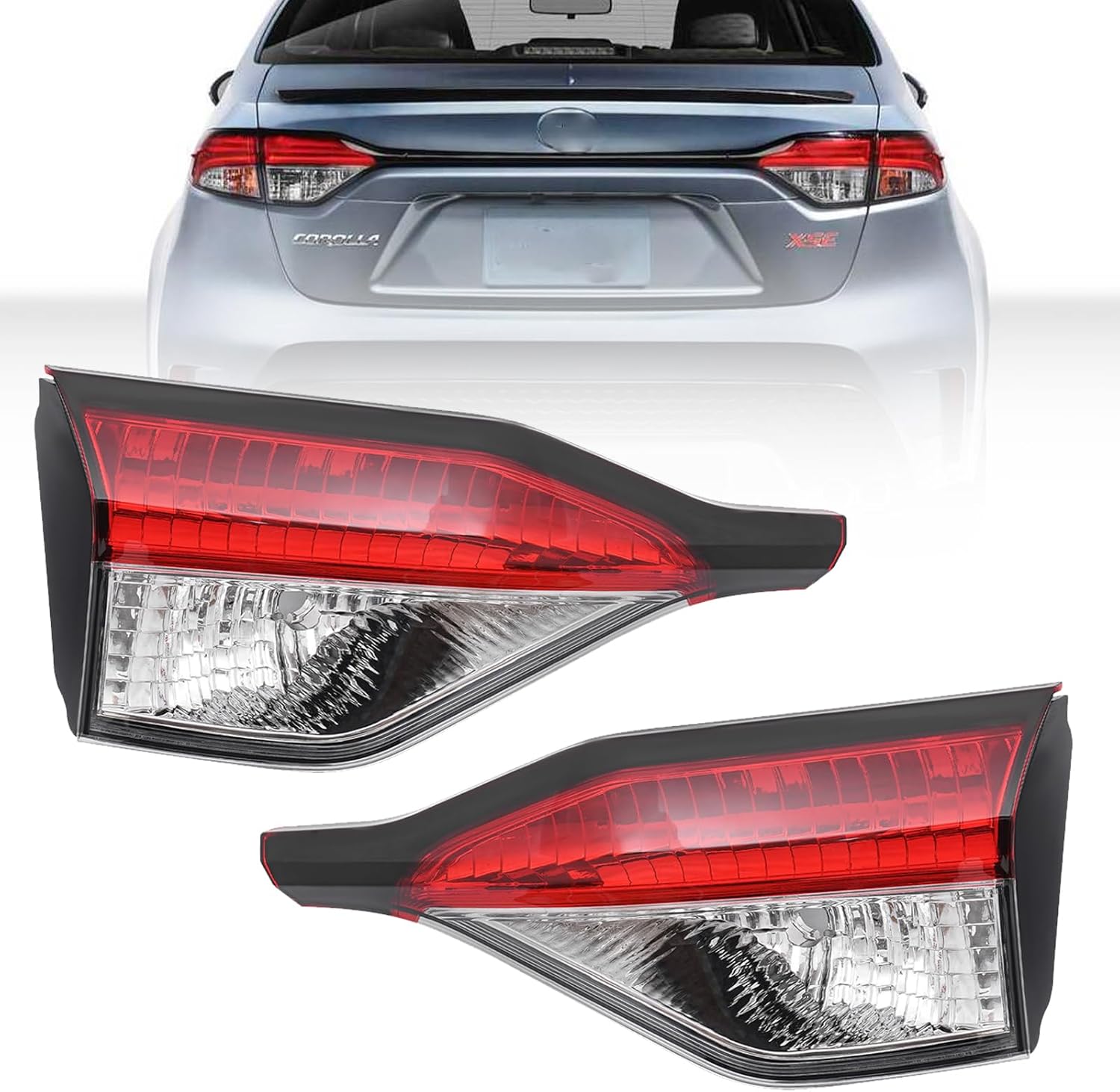 1 Pair Halogen Tail Lights, Inner Trunk Lid Tail Lights, For 2020-2021 Toyota Corolla L/LE/SE, 8159002750, 8158002B60