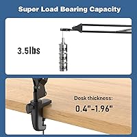 Vista 5 de Hayve Soporte de brazo para microscopio, soporte de metal ajustable con abrazadera y base de ojales, soporte de microscopio de moneda, compatible