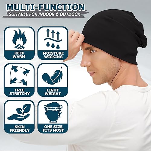 Miniatura 5 de EINSKEY Gorro holgado para hombres y mujeres paquete de 2 gorras largas de gran tamaño para todas las estaciones
