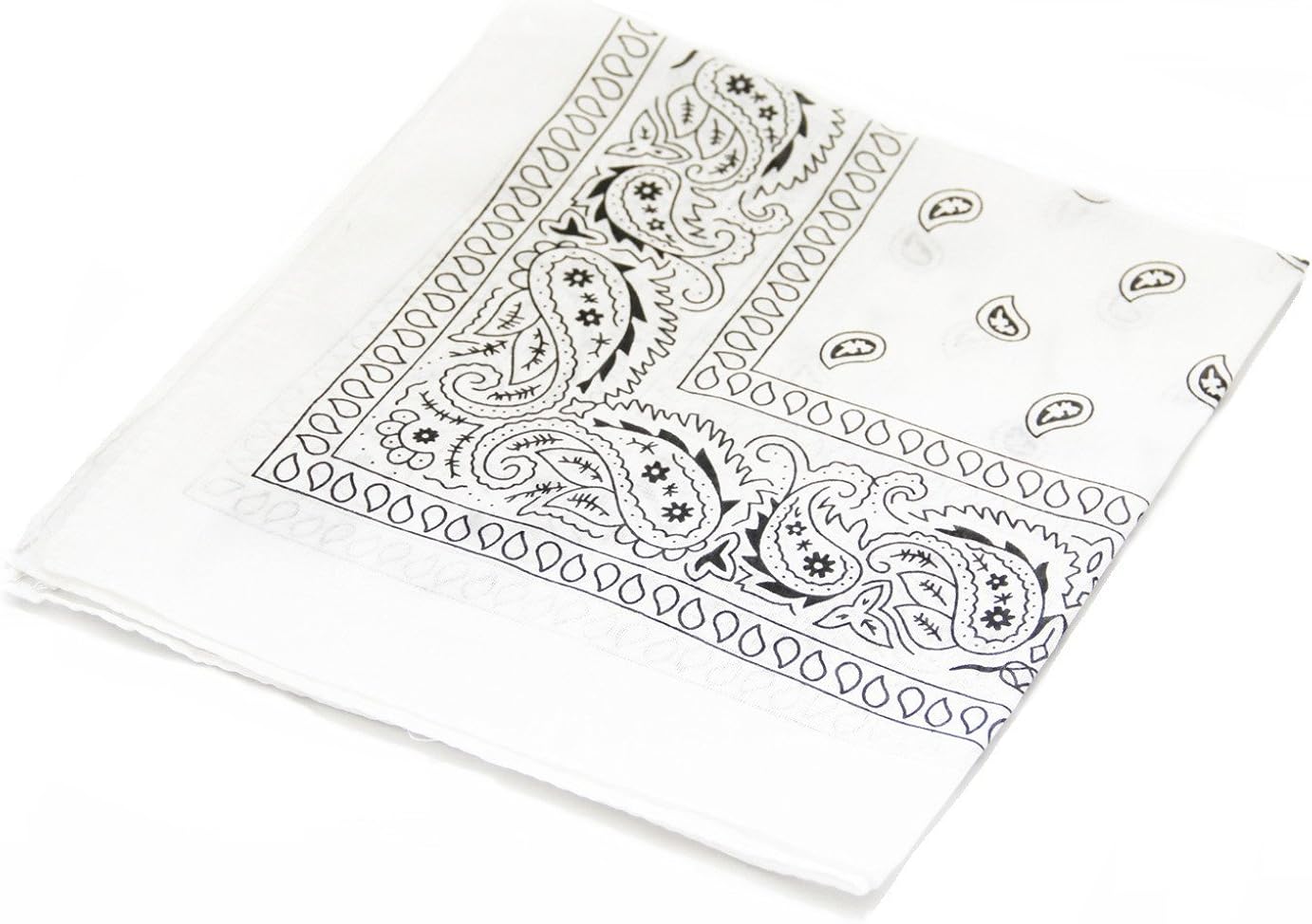 Soophen Paisley One Dozen Cowboy Bandanas (White 22 X 22 in, 12-Pack) : Clothing, Shoes & Jewelry