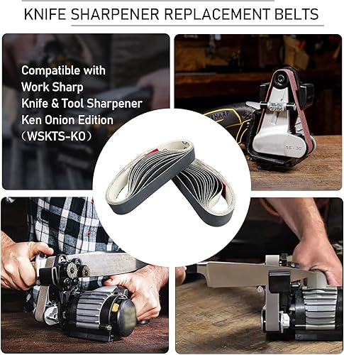 Miniatura 6 de 34" x 12" Cinturones de afilador de cuchillos y herramientas Ken Onion, cinturones de afilado de herramientas de 800 granos para afiladores Work