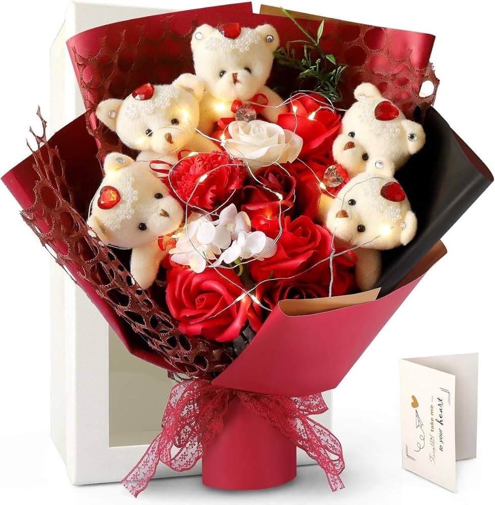 Amazon｜FAUHAL 【令和モデル】ソープフラワー 花束 ブーケ LED