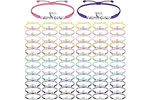 Sureio Gymnastics Bracelets for Girls | 48Pcs Adjustable Rope Braided Bracelets |...