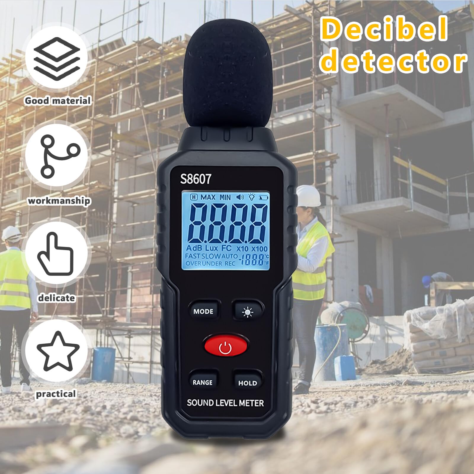 Détecteur Bruit Voisins Sonomètre Testeur De Décibels 30-130 DB | Écran LCD Rétroéclairé - Pour Maison, Usine, Voisins Bruyants écran Lcd