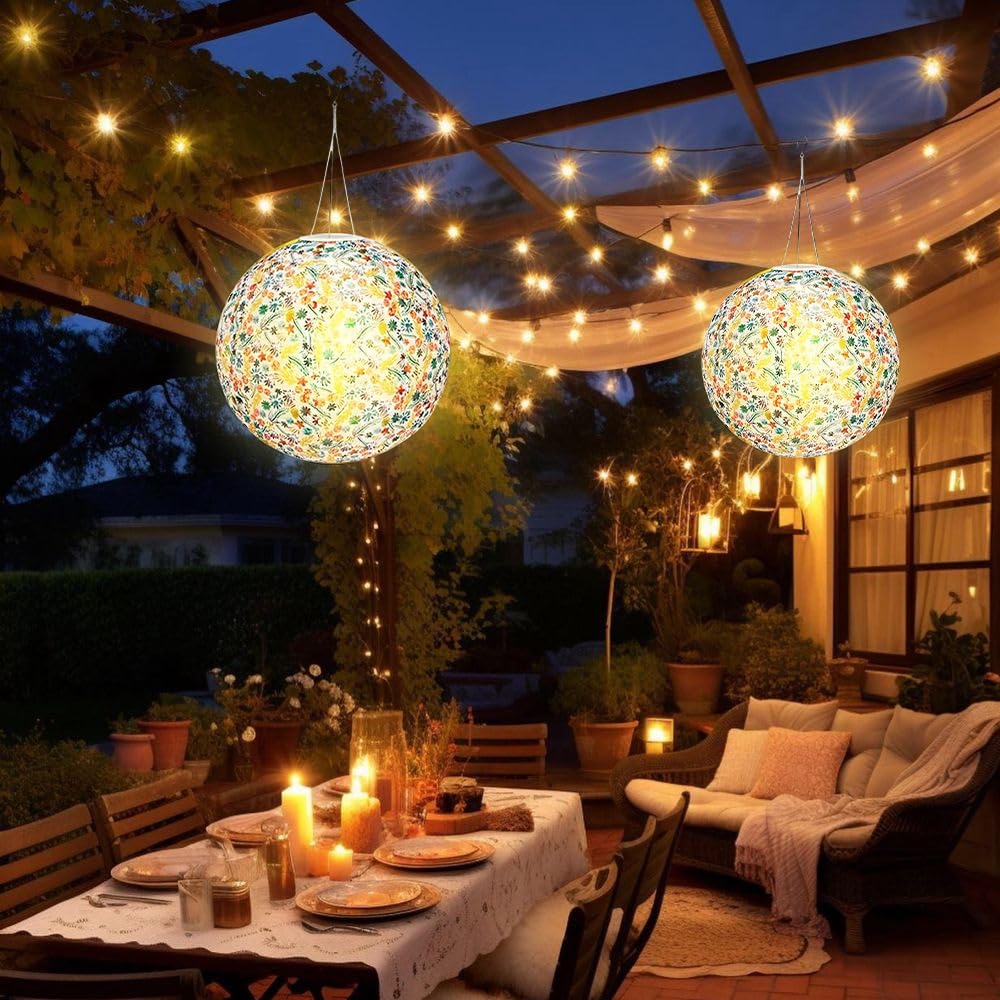 2 Piezas Farolillos Solares Exterior, 30CM Impermeables Faroles Solares Exterior, Farolillos Solare Exteriors Jardin, para Hogar Jardín Terraza Fiesta Decoracion