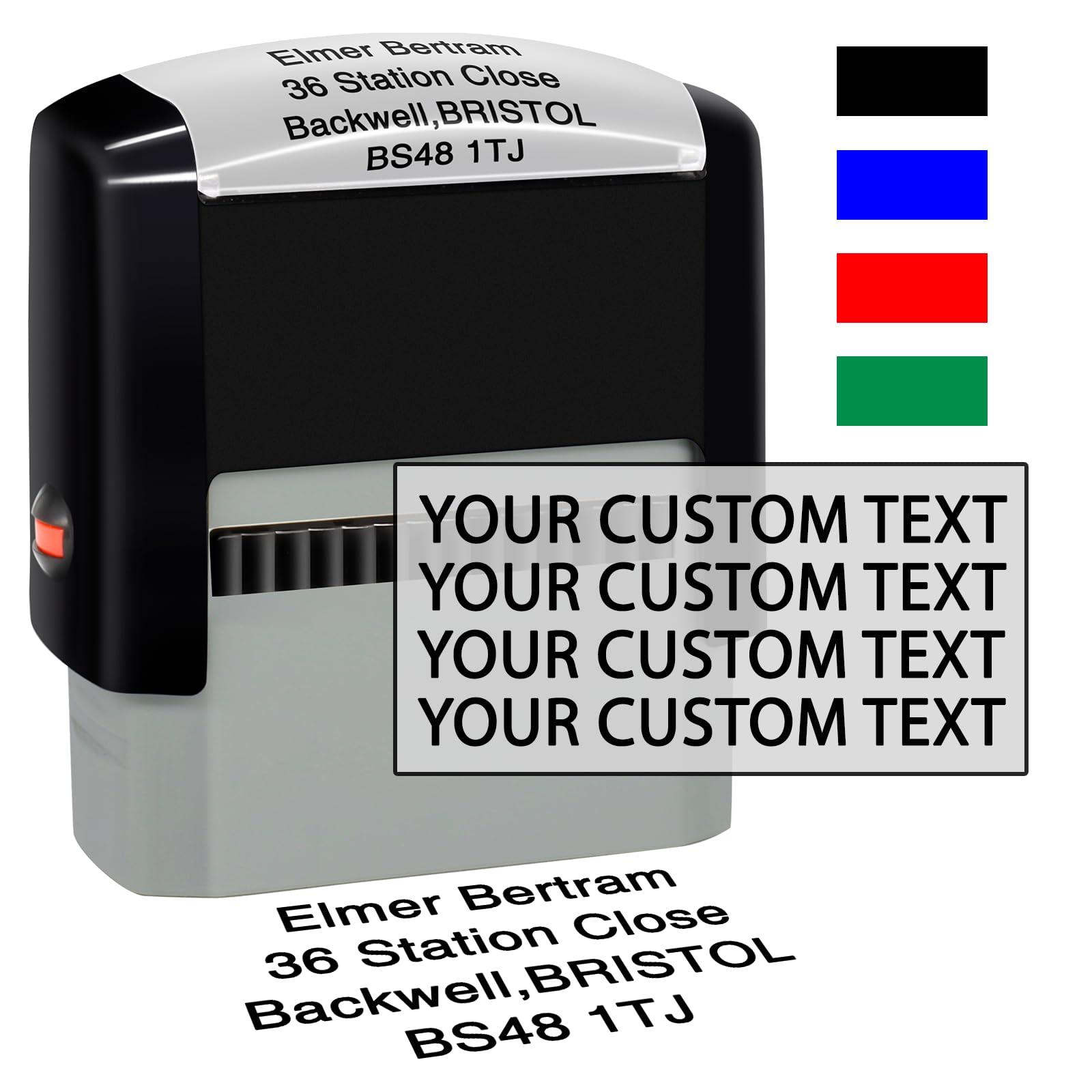 Personalised Stamp Custom Made Self-Inking Business Company Address Rubber Stamps Customised Return Address Stamp with Name Date Signature