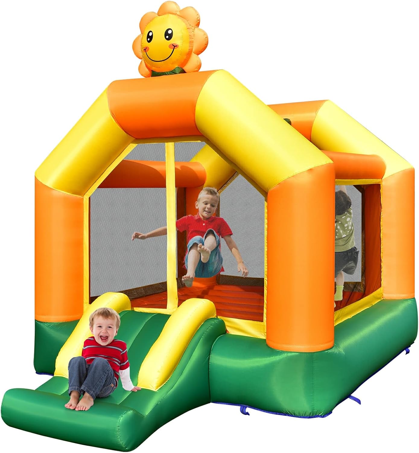 Amazon.com: JIMUOO Inflatable Bounce Castle, Sunflower Theme Kids ...
