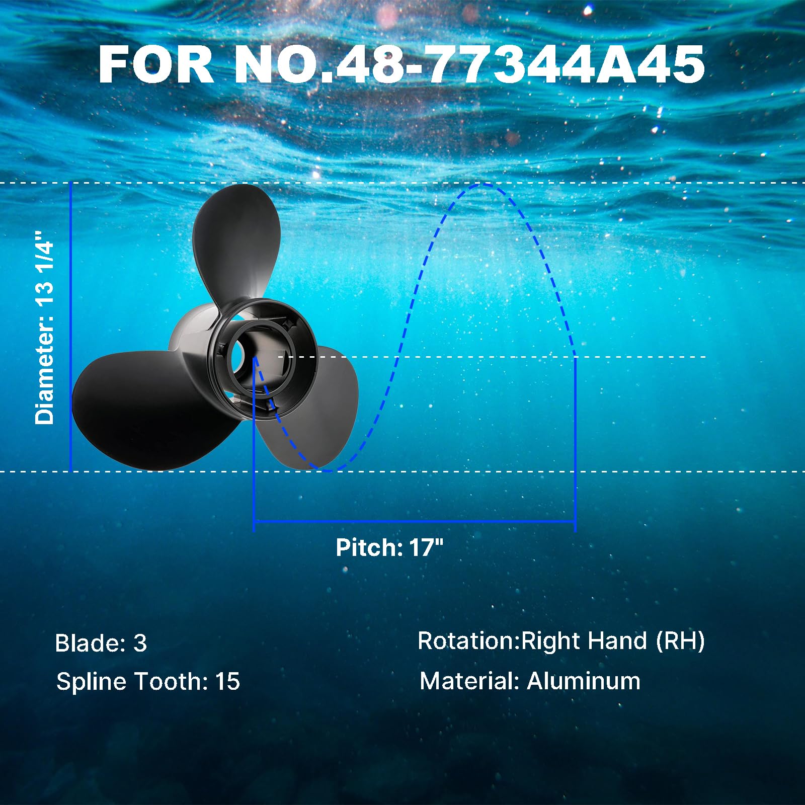Amazon.com : Max Motosports Aluminum Propeller 48-77344A45 fit