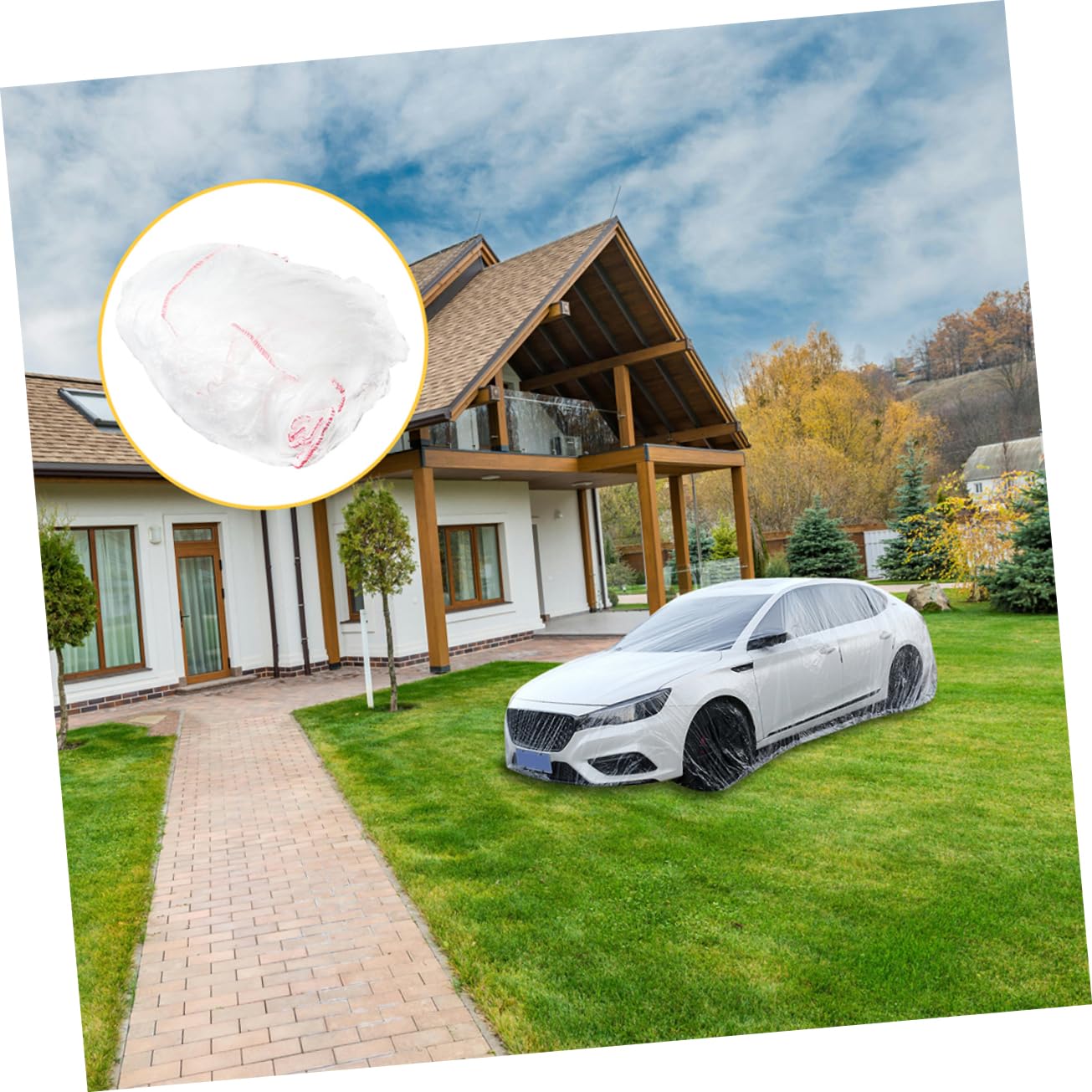 OUNONA Protection Weatherproof Easy to Use Outdoor Automotive Cover for Cars and Suvs — view 7