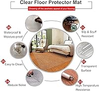 Vista 5 de Alfombrillas de plástico para sillas de piso duro, vinilo transparente para silla de oficina en suelo de madera dura, almohadilla protectora