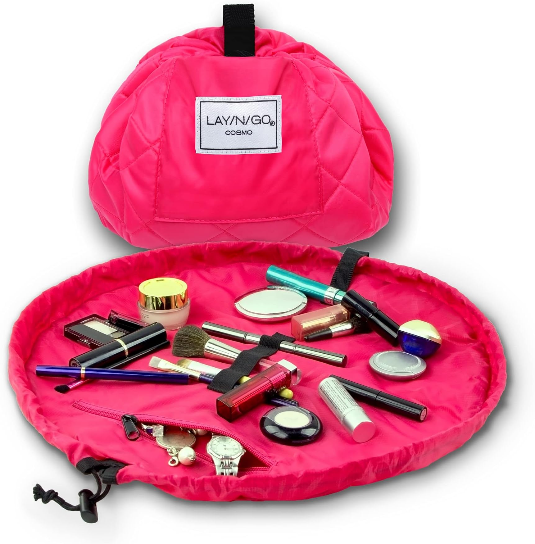Cosmo Drawstring Cosmetic & Makeup Bag Organizer, Toiletry Bag for Travel, Gifts, and Daily Use, 20 inch, Pink