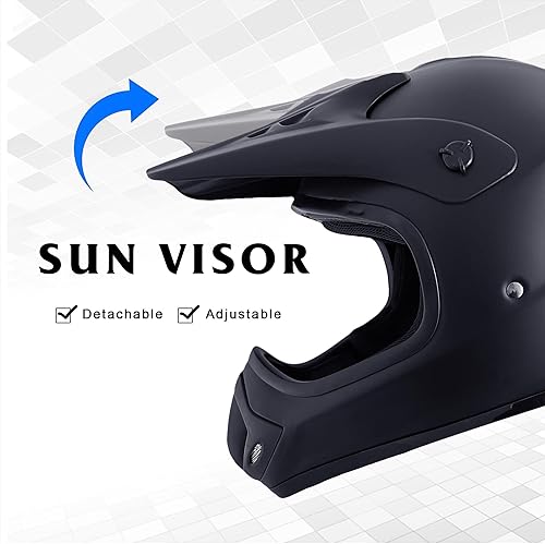 Miniatura 5 de KRN Casco todoterreno para adultos Casco ATV Aprobado por DOT- Casco de motocicleta motocross dirt bike KY-128