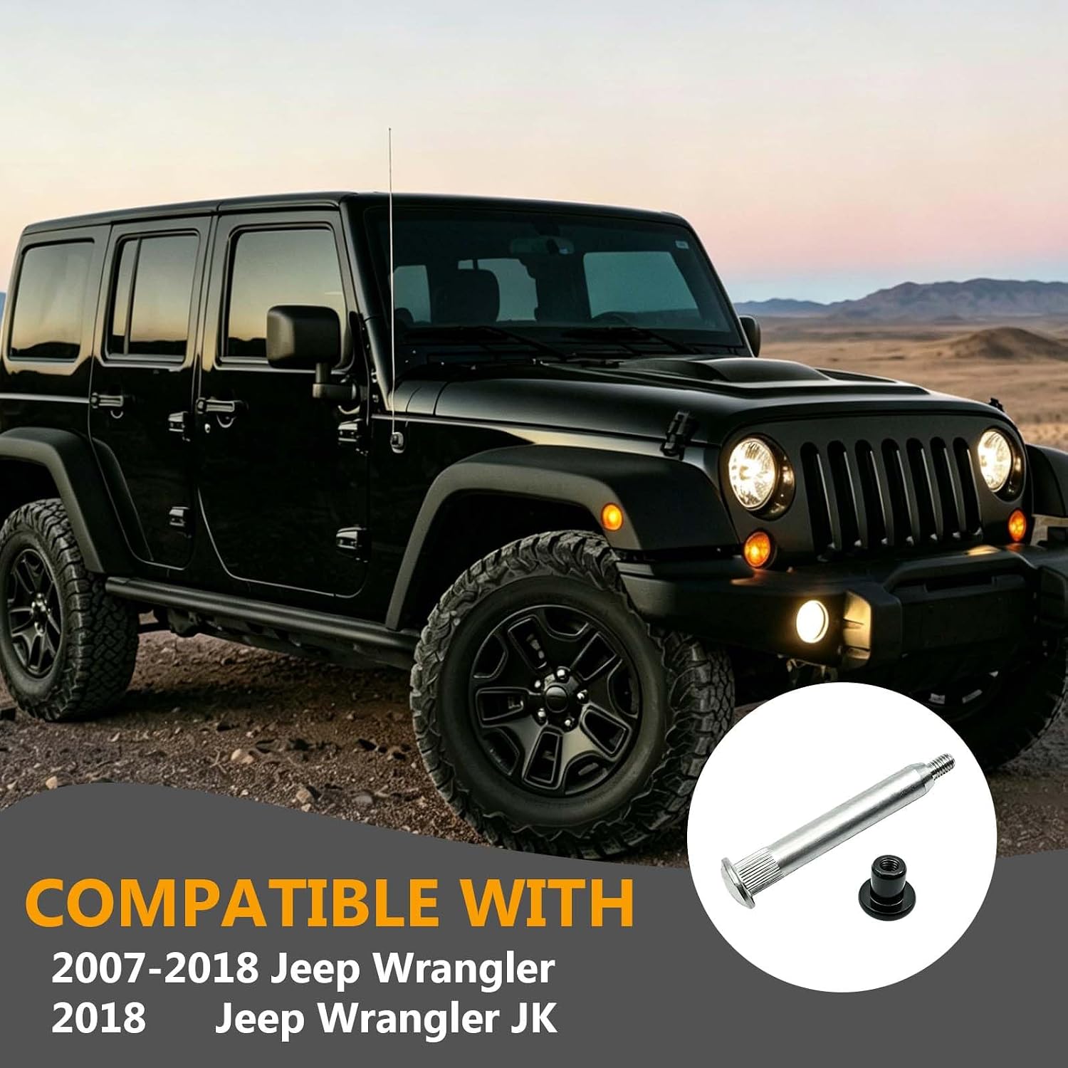 Door Hinge Pin and Bushing Repair Kits Fit Jeep Wrangler 2007-2018