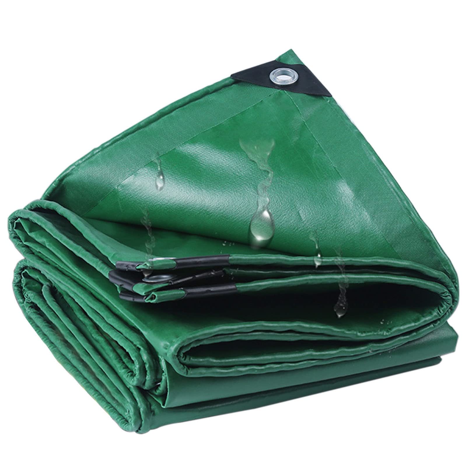 GJZQDKX Heavy Duty Waterproof Tarp 0.4mm Thick Reinforced Tarpaulin for Fishing Camping Ground Cover Outdoor Multipurpose Rainproof Canopy Tent Green 2x6m