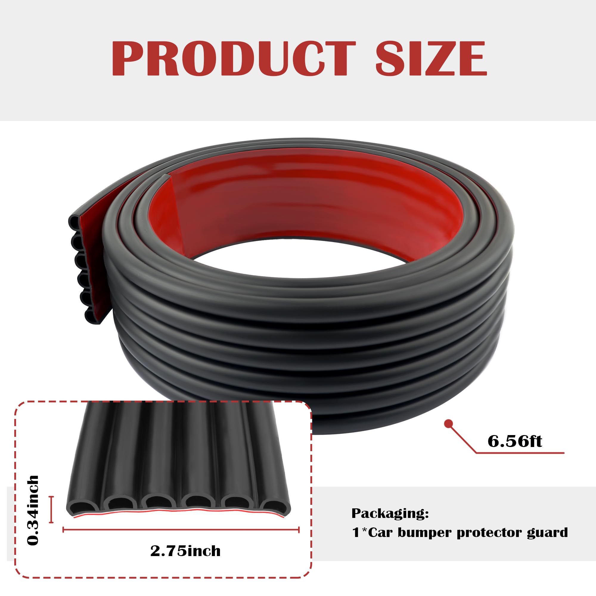 Car Bumper Protector Guard,Wavy Rear Bumper Protector for Anti-Scratch & Anti-Collision,Rear Front Bumper Guard with Strong Adhesive Backing Suitable for SUV,Car,Truck