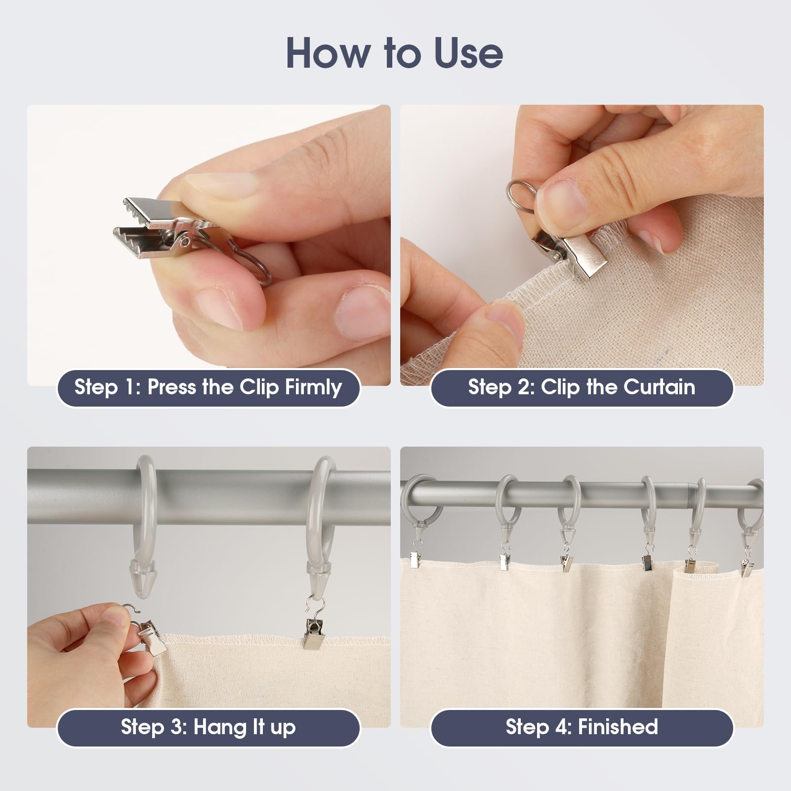 40 Clip Ganci In Acciaio Inox Per Tende | Ganci A S Per Decorazioni Casa | Ideale Per Foto, Luci, Feste - Foto 9