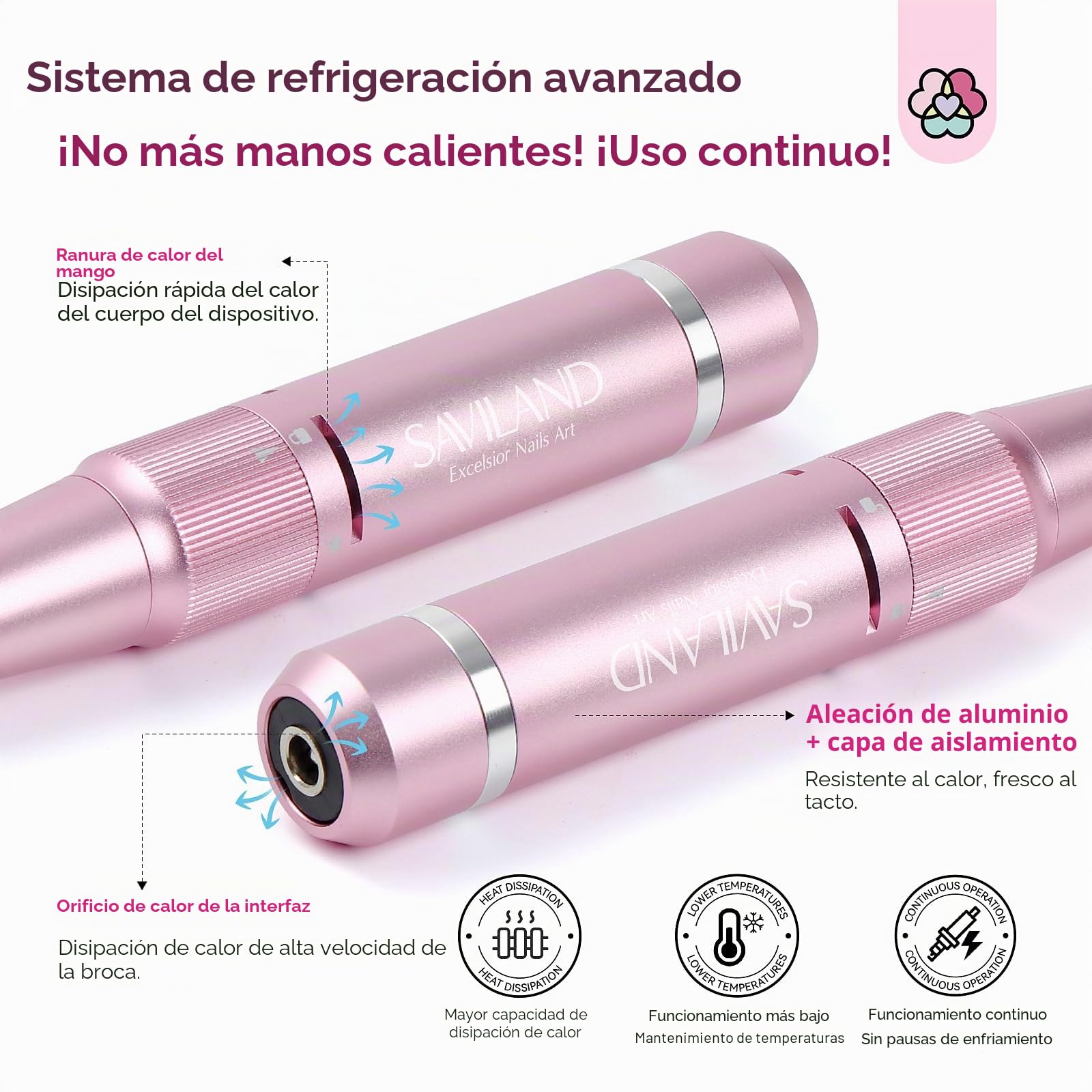 SAVILAND Taladro de uñas profesional portátil de 40000 RPM para uñas