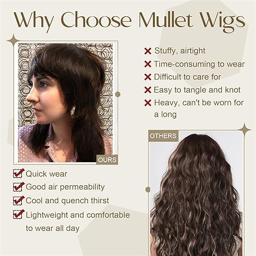 Miniatura 10 de CINHOO Peluca corta de los años 70 y 80, peluca de corte Pixie para mujeres negras, peluca de corte de pelo de lobo negro en capas con flequillo,