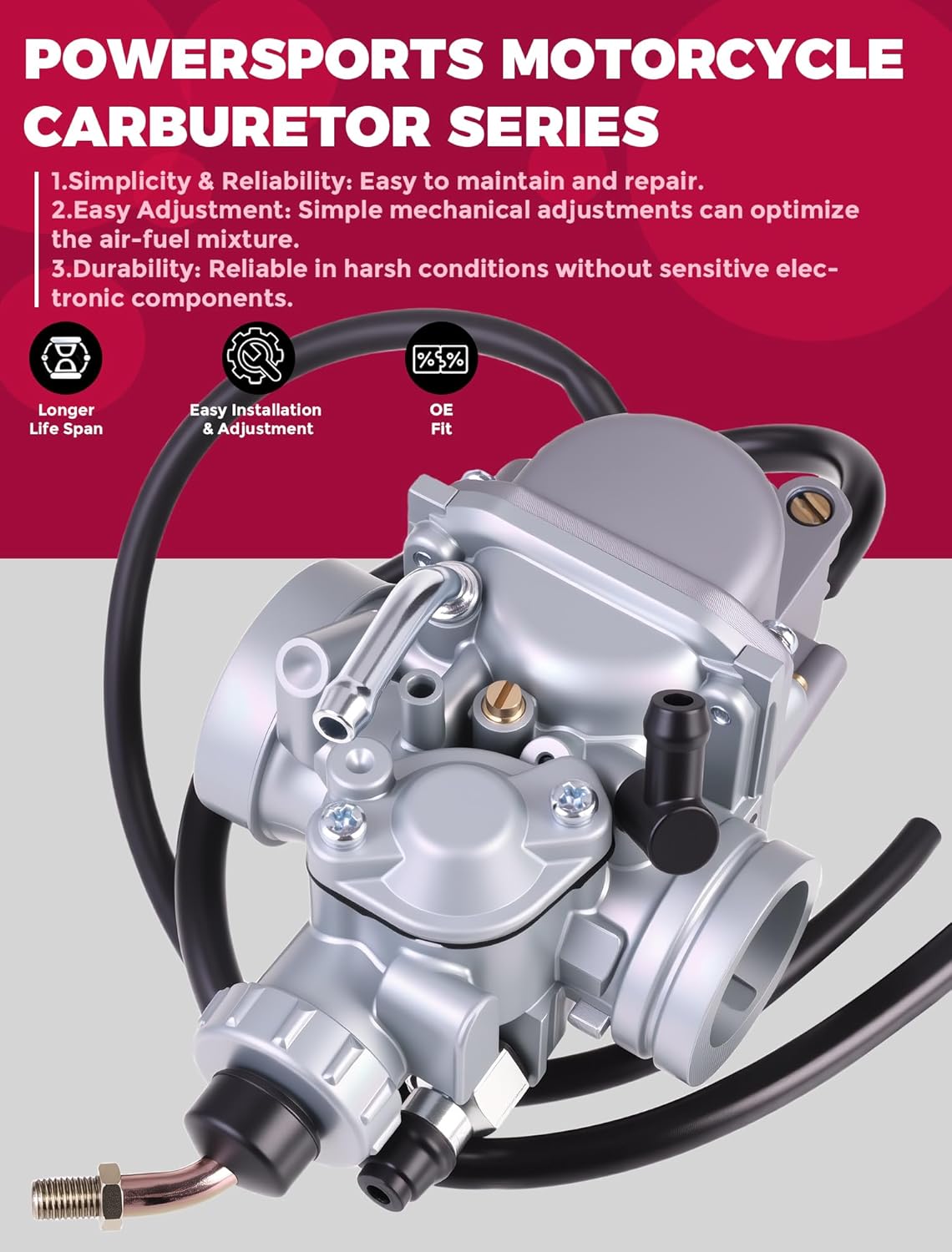 OILFANT Carburetor For Yamaha TTR 125 2000-2007 TTR125 TTR125L TTR125E TTR125LE - Image 3