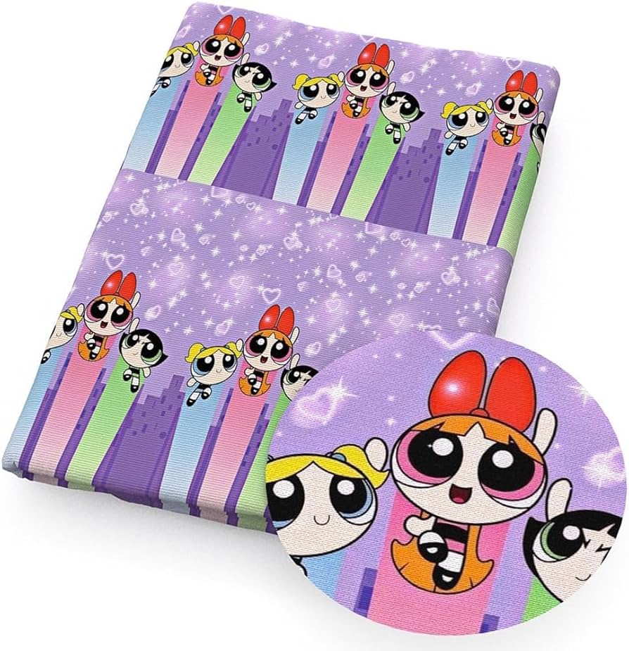 Amazon | パワーパフガールズ 布 生地 ハギレ 布地 パッチワーク