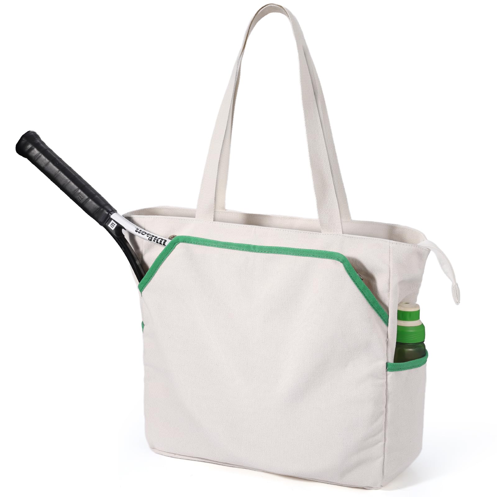 SMRITI Bolsa de lona para tenis, bolso deportivo grande para raqueta de tenis, bolsa de hombro portátil para bádminton, pickleball, pádel