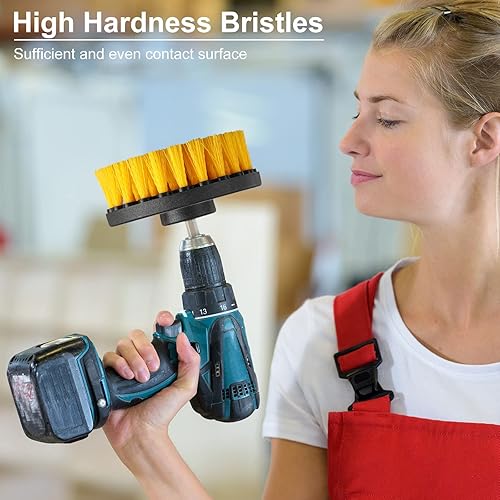 Miniatura 6 de Remerry Juego de 6 cepillos para taladro, kit de limpieza para fregadores eléctricos, multiusos, para superficies de baño, bañera, lechada, ducha,