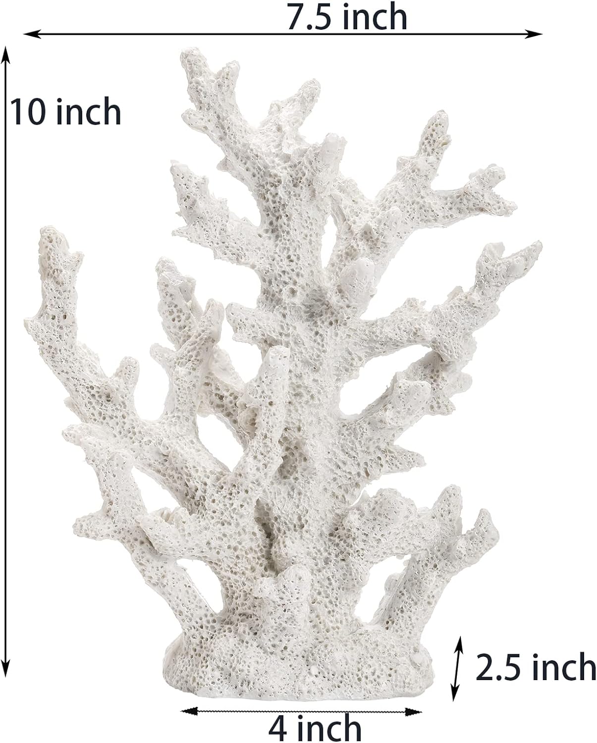 TOPZEA Artificial Coral Ornament, Resin Faux White Coral Reef Aquarium Decor Decorative Sea Stony Corals Realistic Underwater Aquatic Plant for Fish Tank Decoration, Bathroom, Living Room (Pack of 2)