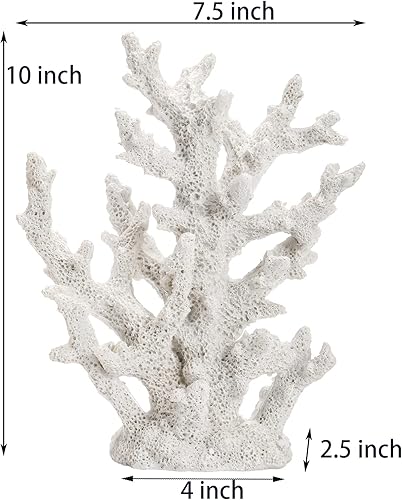 Miniatura 2 de TOPZEA Adorno de coral artificial, resina sintética de arrecife de coral blanco, decoración de acuario decorativo de mar pedregoso, planta acuática
