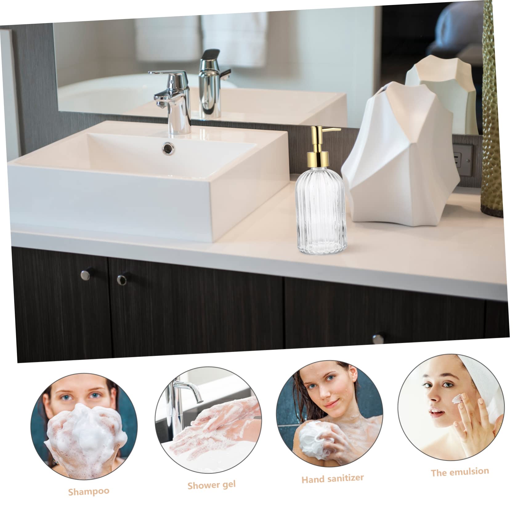 WOONEKY Set Di 2 Flaconi Dispenser Per Lozione Flacone Con Pompa Per Shampoo Flacone Dispenser Con Pompa Capacità 400 Ml in Facile Da Riempire