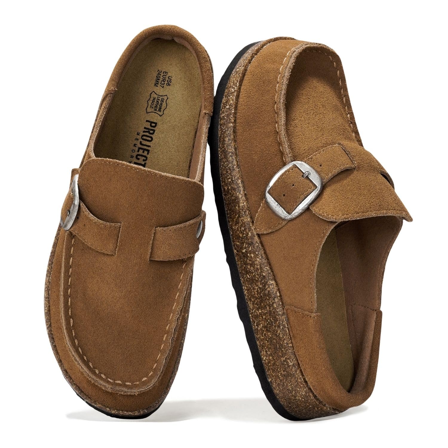 100% Genuine Leather Moccasin Style Clogs for Women - Fall Shoes for Women | Memory Foam Insole for Comfortability; Non-Slip and Durable Womens Clogs; Lightweight and Water-Resistant Mules for Women