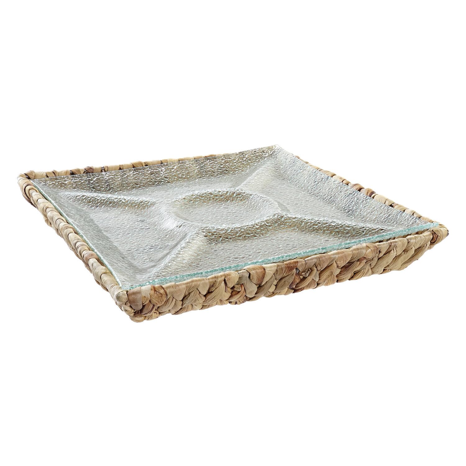 Bandeja cristal fibre 33x33x5 transparente pour service