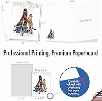 Vista 6 de The Best Card Company Juego de 20 tarjetas de notas de Año Nuevo surtidas de 4 x 5.12 pulgadas con sobres (10 diseños, 2 de cada uno) bandas