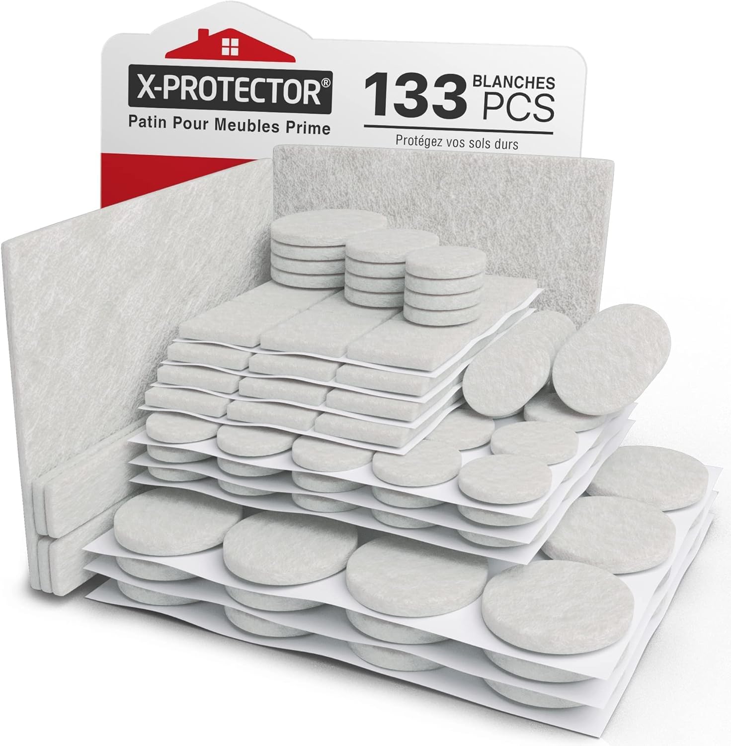 40 x zelfklevende viltglijders/Zwart/ø 50 mm/Rond/Meubelviltglijders met een dikte van