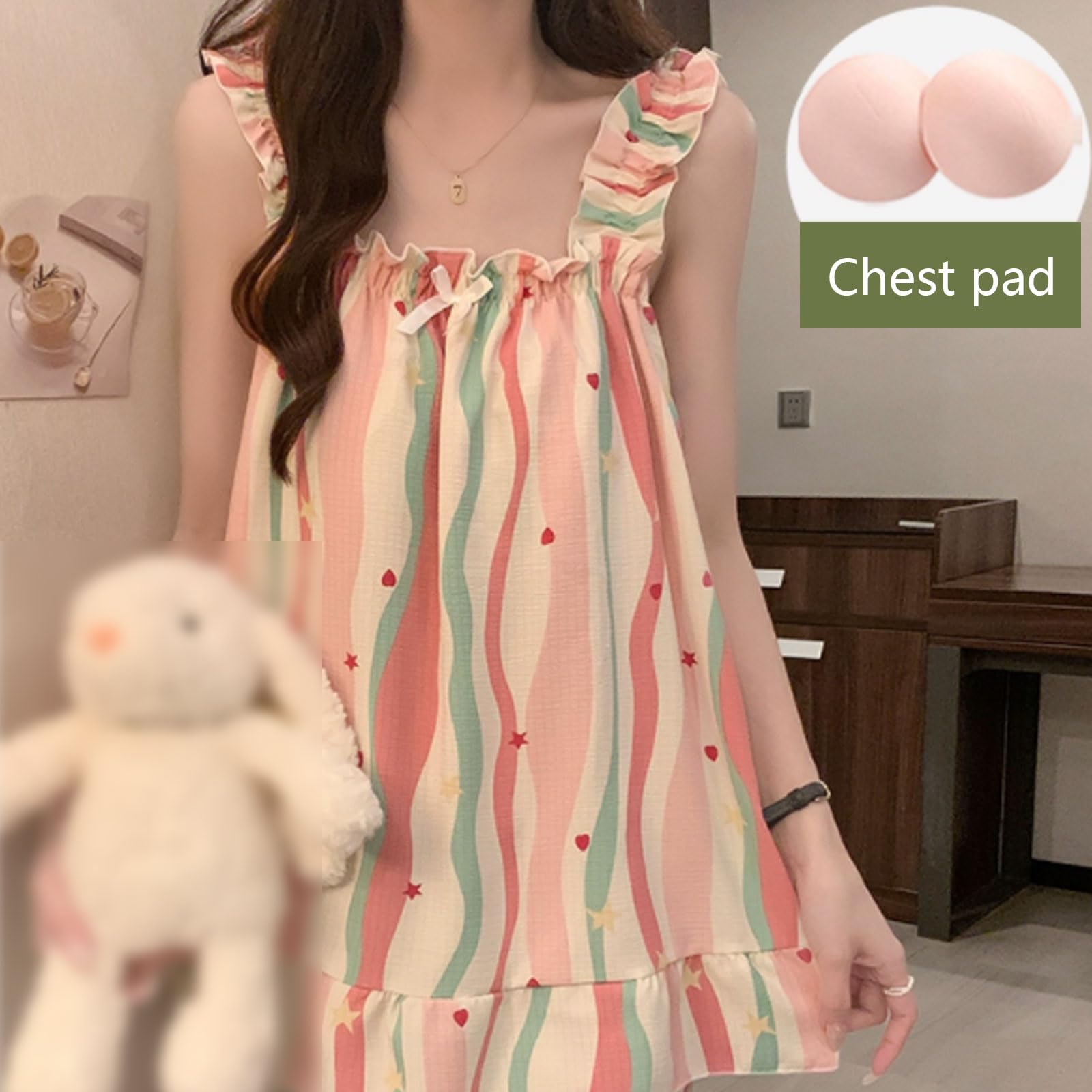 Polyester pyjamas Suspender Pyjamas dunne vierkante nek pyjama's stelt korte pyjama's voor dames pyjama's met borstkussens
