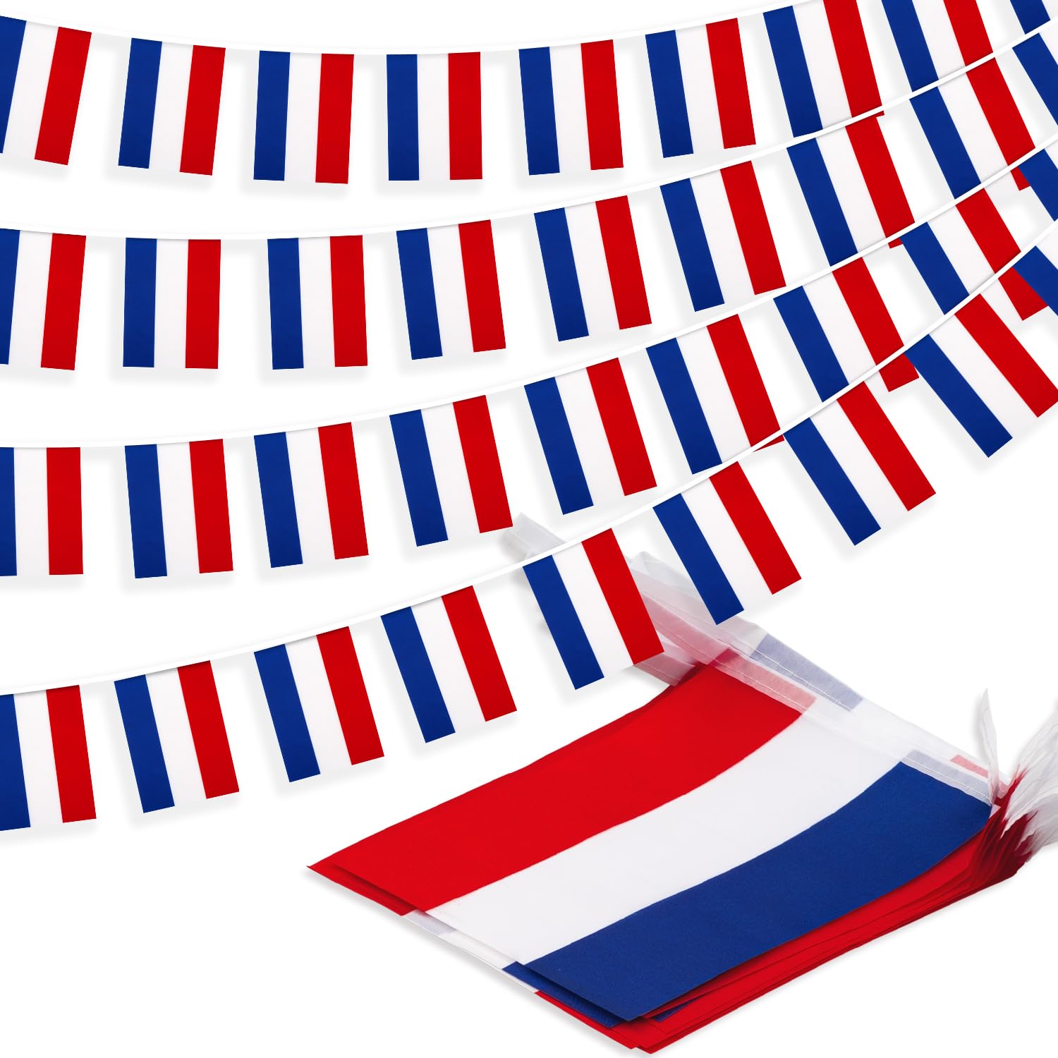 Netherlands Dutch String Flag Pennant Banner, Small Mini Holland Flags Bunting Banner, National Country Decoration for School, Party, Sports Events, Patriotic Festival, 33 Feet 30 Flags